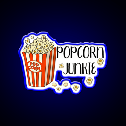 Funny Popcorn Junkie Snack Food Led Neon Sign Rgb Color - Shineneon