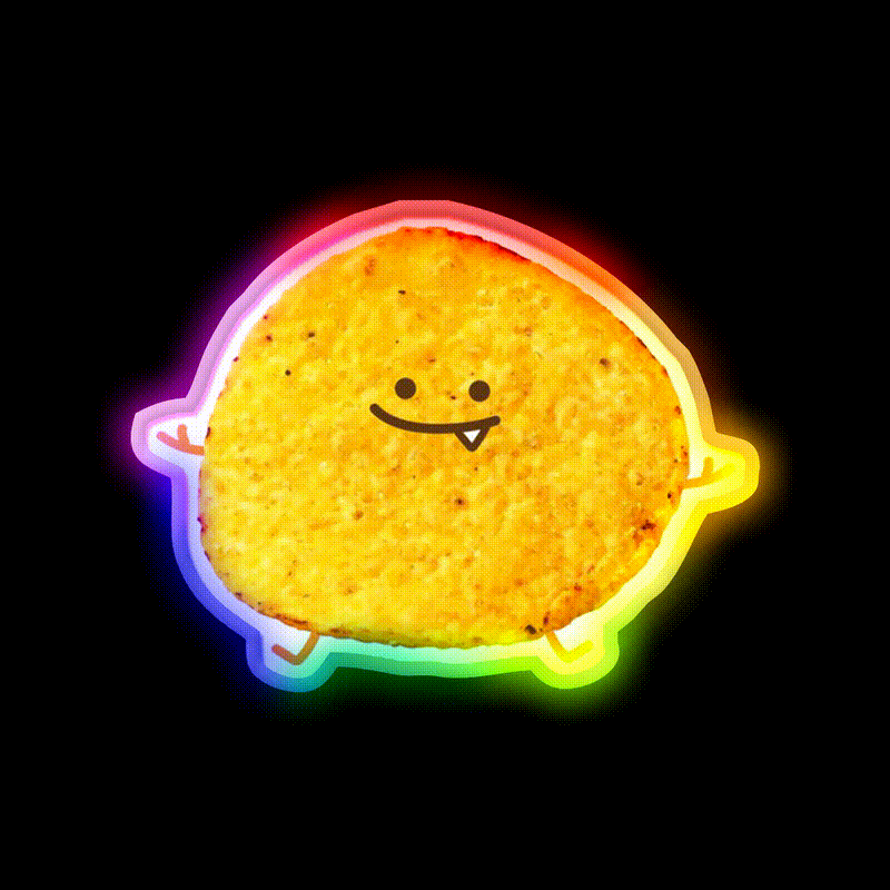 Funny Potato Chips Snack Food Led Neon Sign Rgb Color - LED neon sign close-up detail
