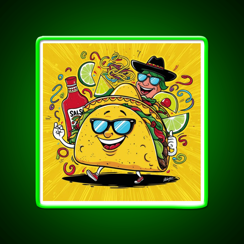 Funny Taco Hot Sauce Mexican Food On Tuesdays Taco Led Neon Sign Rgb Color - Shineneon