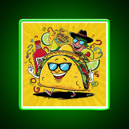 Funny Taco Hot Sauce Mexican Food On Tuesdays Taco Led Neon Sign Rgb Color - Shineneon