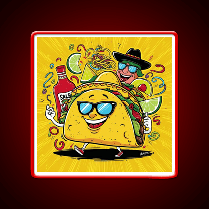 Funny Taco Hot Sauce Mexican Food On Tuesdays Taco Led Neon Sign Rgb Color - Shineneon
