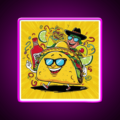 Funny Taco Hot Sauce Mexican Food On Tuesdays Taco Led Neon Sign Rgb Color - Shineneon