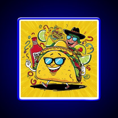 Funny Taco Hot Sauce Mexican Food On Tuesdays Taco Led Neon Sign Rgb Color - Shineneon