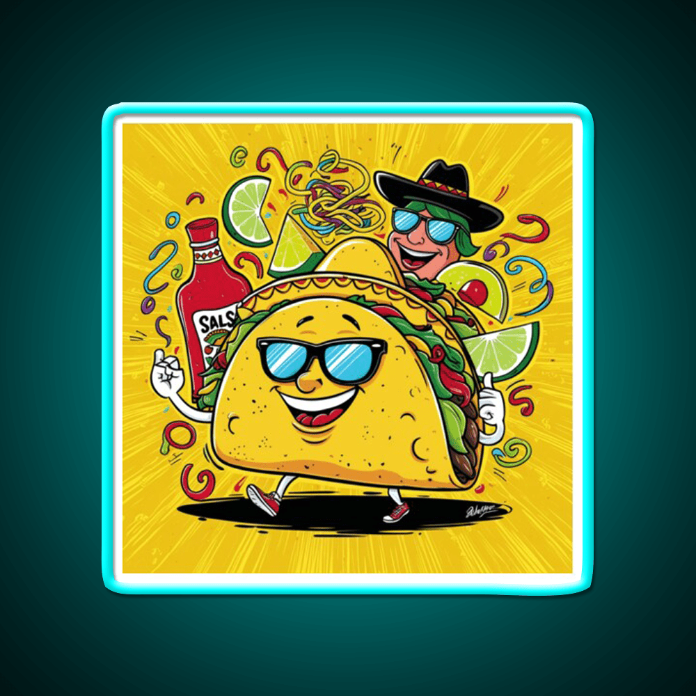 Funny Taco Hot Sauce Mexican Food On Tuesdays Taco Led Neon Sign Rgb Color - Shineneon