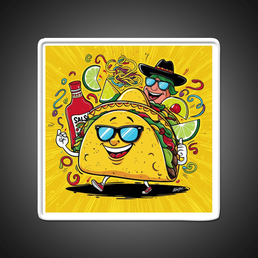 Funny Taco Hot Sauce Mexican Food On Tuesdays Taco Led Neon Sign Rgb Color - Shineneon