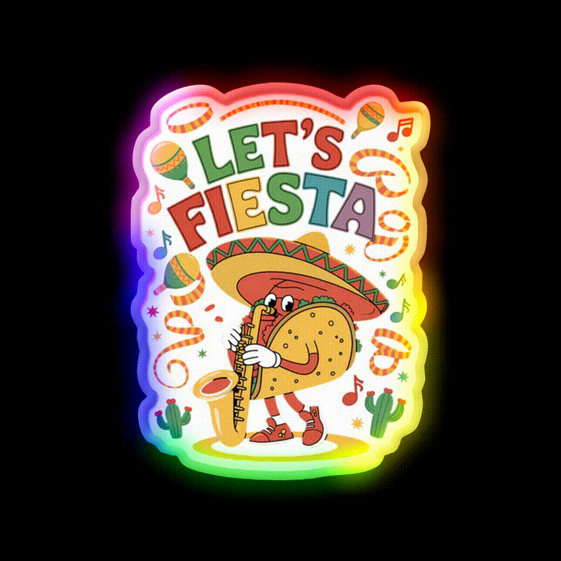 Funny Taco Led Neon Sign Mexican Food Sign Kitchen Wall Art Rgb Color - LED neon sign close-up detail
