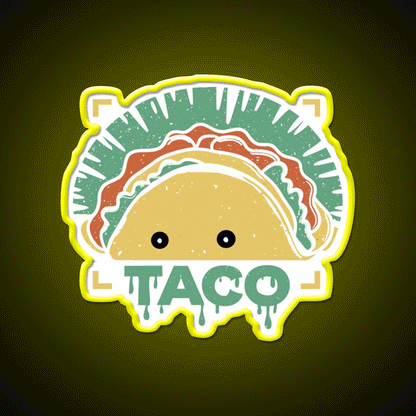 Funny Taco Led Neon Sign Mexican Food Sign Rgb Color - Custom LED neon sign front view