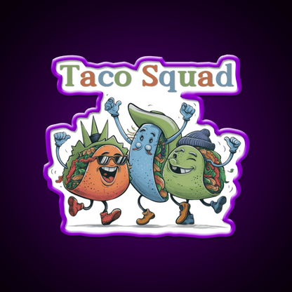 Funny Taco Squad Taco Led Neon Sign Mexican Food Sign Rgb Color - Shineneon