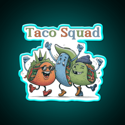 Funny Taco Squad Taco Led Neon Sign Mexican Food Sign Rgb Color - Shineneon