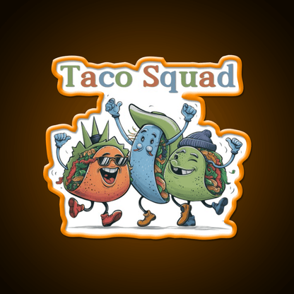Funny Taco Squad Taco Led Neon Sign Mexican Food Sign Rgb Color - Shineneon