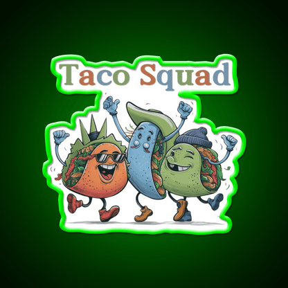 Funny Taco Squad Taco Led Neon Sign Mexican Food Sign Rgb Color - Shineneon