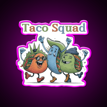 Funny Taco Squad Taco Led Neon Sign Mexican Food Sign Rgb Color - Shineneon