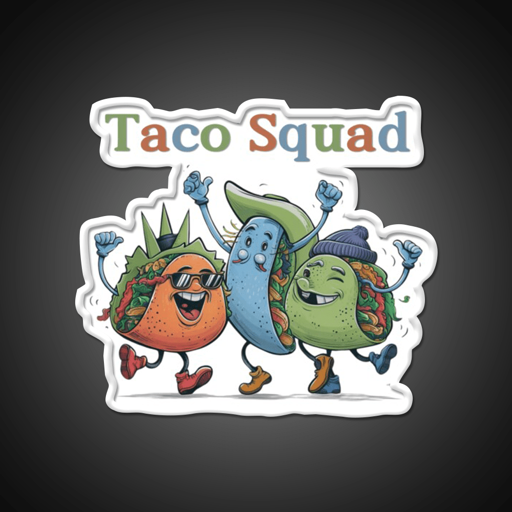 Funny Taco Squad Taco Led Neon Sign Mexican Food Sign Rgb Color - Shineneon