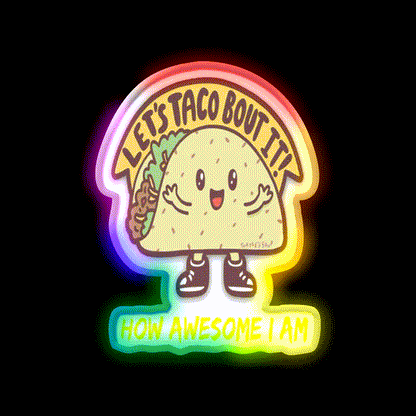 Funny Taco Taco Led Neon Sign Mexican Food Sign Rgb Color - LED neon sign close-up detail