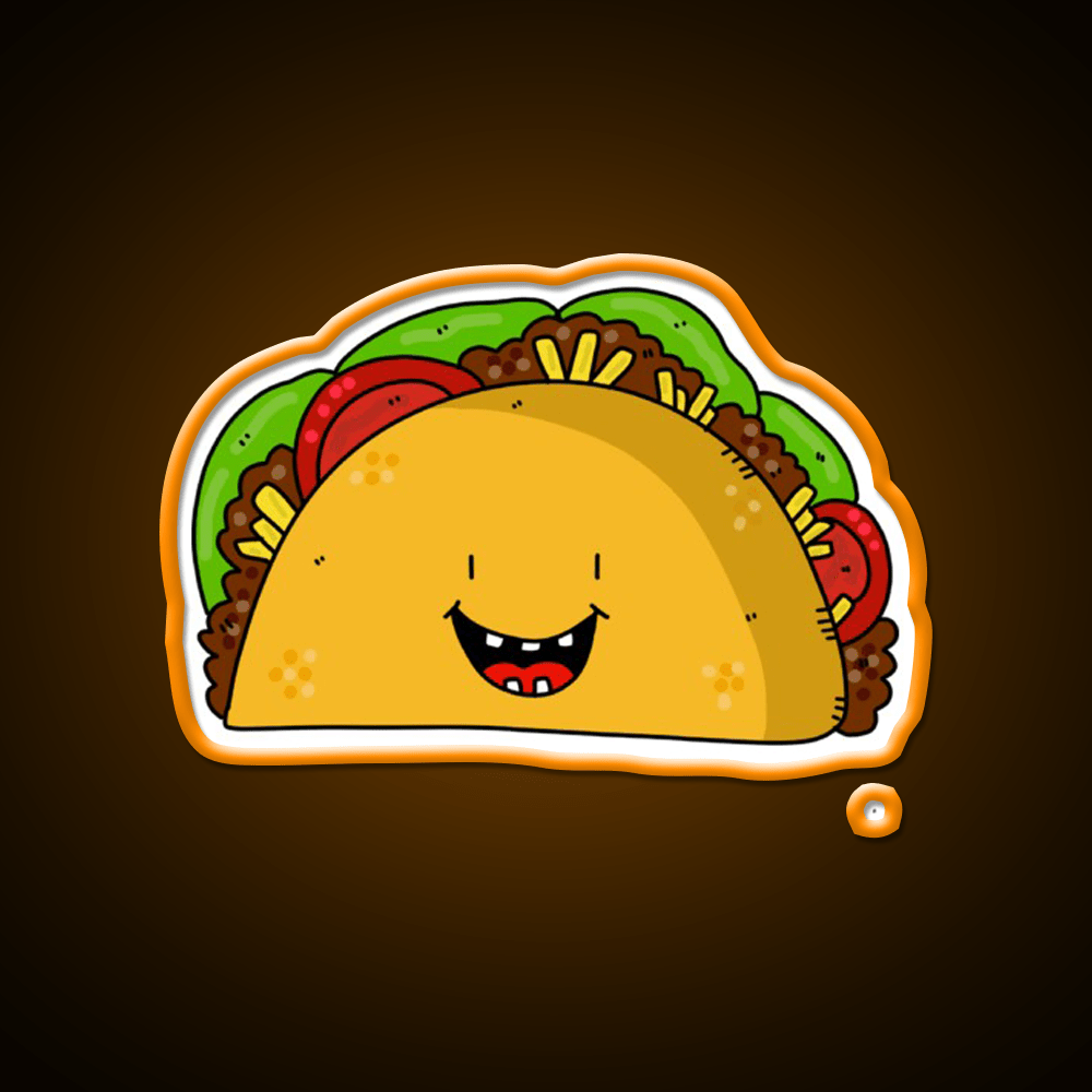 Funny Tacos Fast Food Led Neon Sign For Burger Place Rgb Color - Shineneon