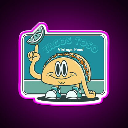 Funny Tacos Vintage Food Taco Led Neon Sign Mexican Food Sign Rgb Color - Shineneon