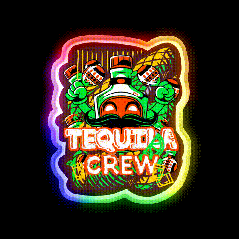 Funny Tequila Bottle Party Drink Tequila Led Neon Sign Rgb Color - LED neon sign close-up detail
