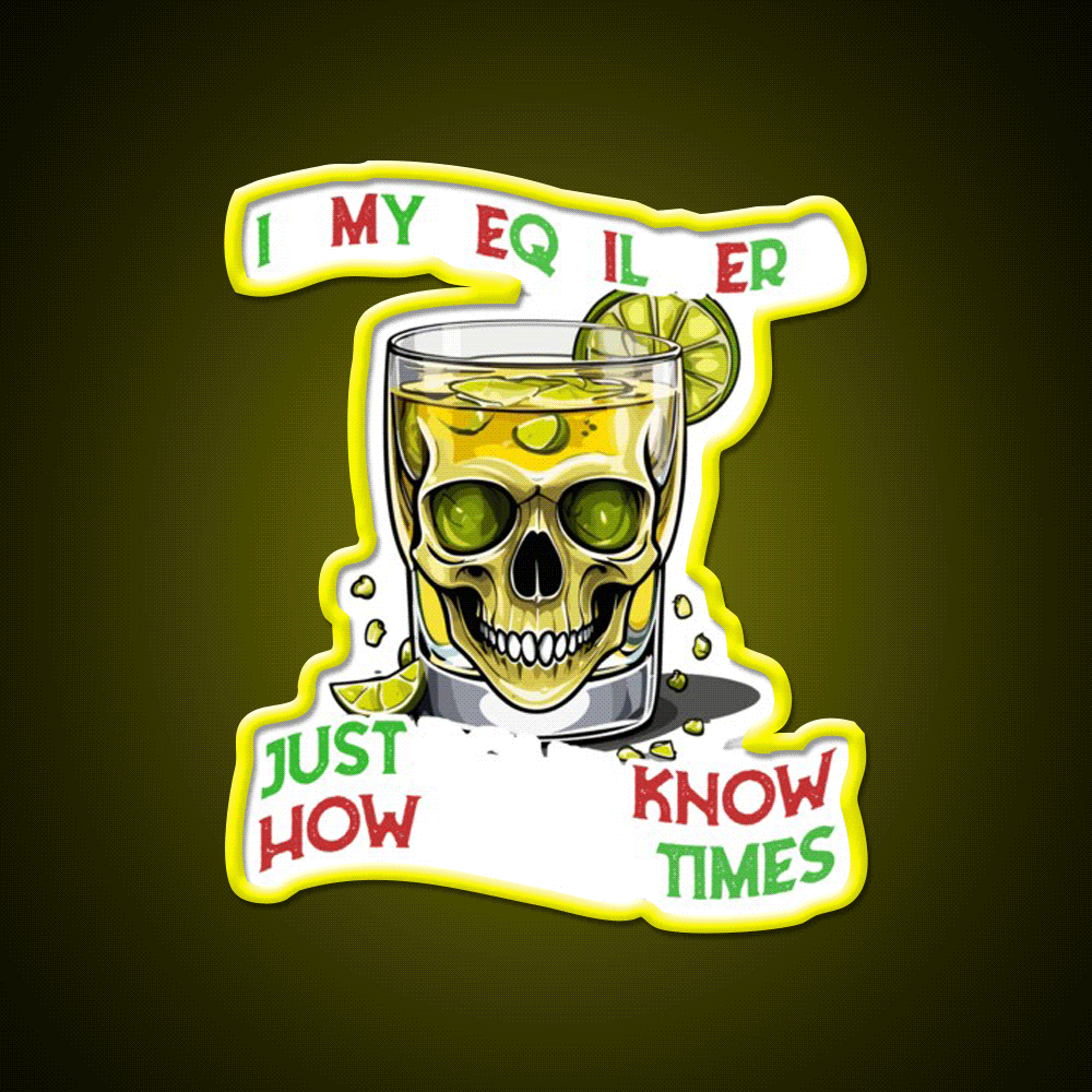 Funny Tequila Era Cinco De Mayo Mexico Party Drink Tequila Led Neon Sign 1 Rgb Color - Custom LED neon sign front view