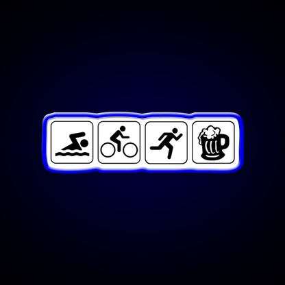 Funny Triathlete Swim Cycle Run Beer Bar Decor Led Neon Sign Rgb Color - LED neon sign view 5