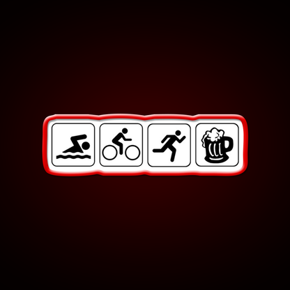 Funny Triathlete Swim Cycle Run Beer Bar Decor Led Neon Sign Rgb Color - LED neon sign view 10