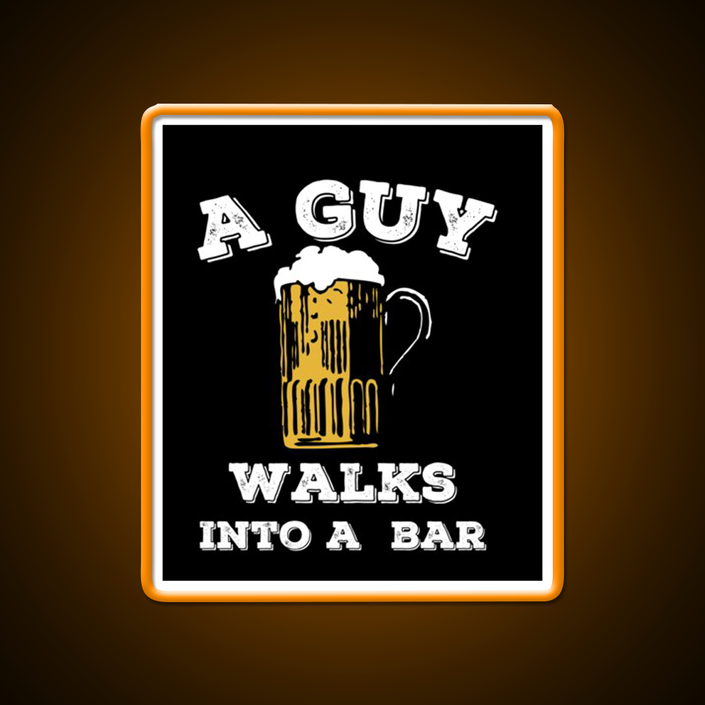 Funny Walks Into A Bar Man Cave Bar Led Neon Sign Bar Decor Rgb Color