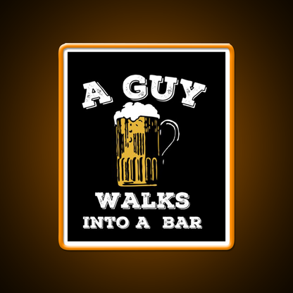 Funny Walks Into A Bar Man Cave Bar Led Neon Sign Bar Decor Rgb Color