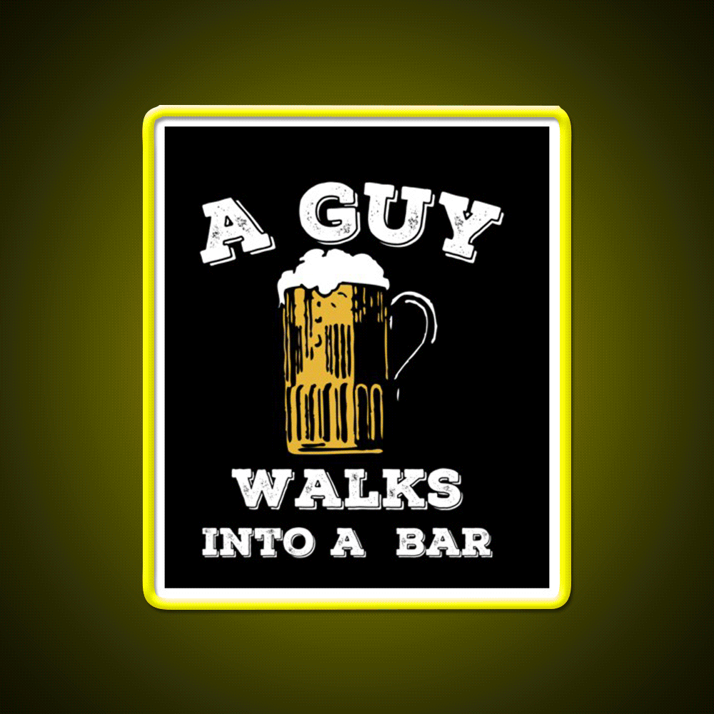 Funny Walks Into A Bar Man Cave Bar Led Neon Sign Bar Decor Rgb Color