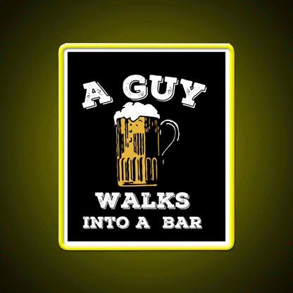 Funny Walks Into A Bar Man Cave Bar Led Neon Sign Bar Decor Rgb Color