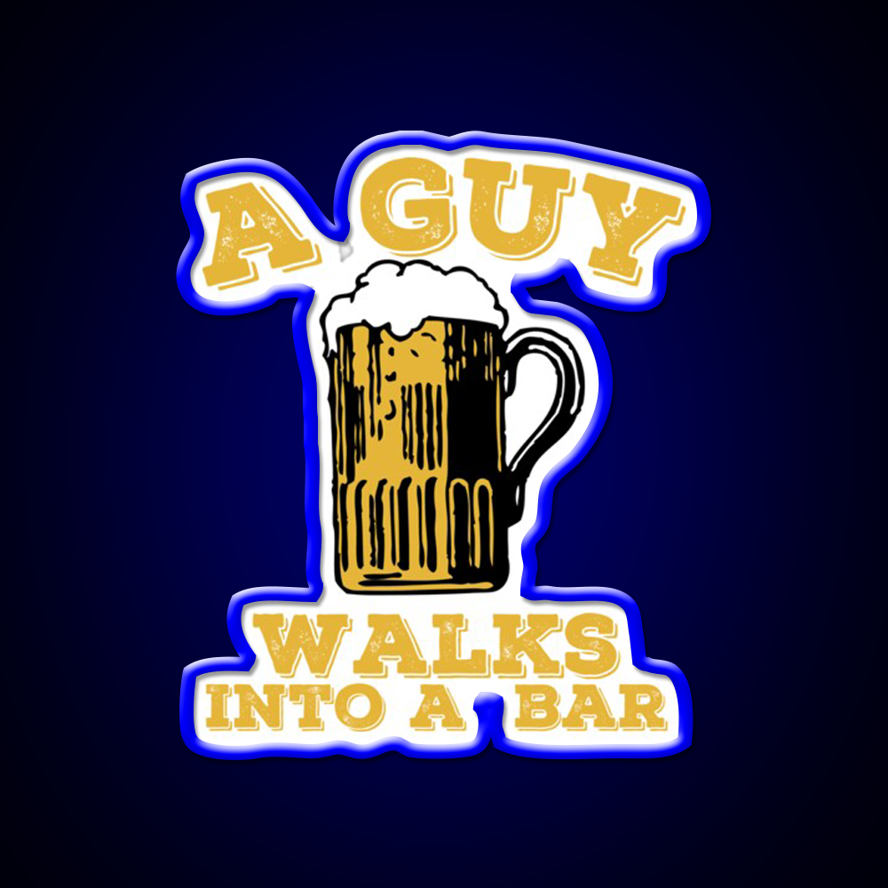 Funny Walks Into A Bar Man Cave Bar Led Neon Sign Rgb Color