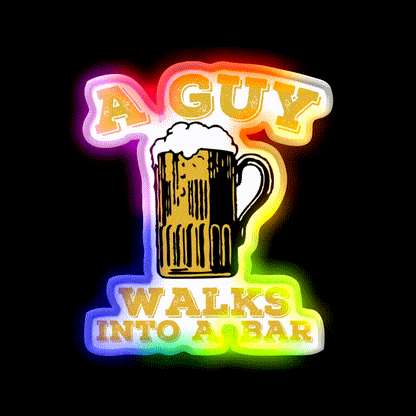 Funny Walks Into A Bar Man Cave Bar Led Neon Sign Rgb Color
