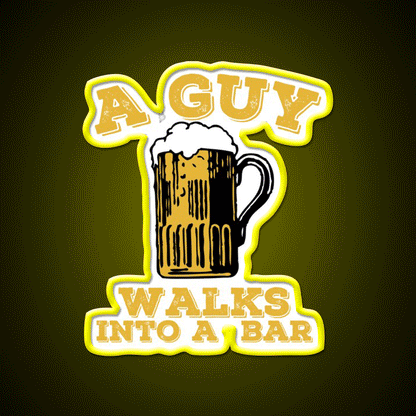 Funny Walks Into A Bar Man Cave Bar Led Neon Sign Rgb Color