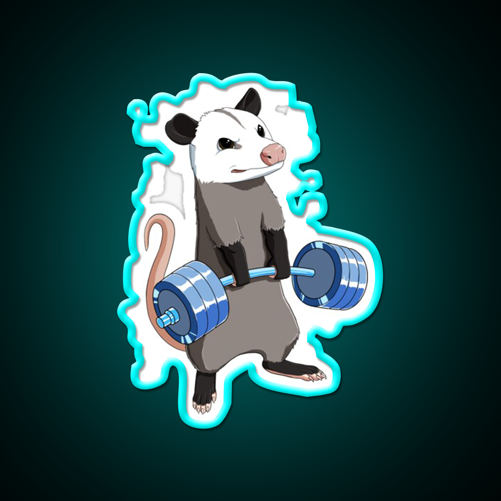 Funny Weight Lifting Fitness Gym Opossum Gym Fitness Led Neon Sign Rgb Color