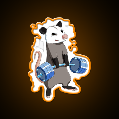 Funny Weight Lifting Fitness Gym Opossum Gym Fitness Led Neon Sign Rgb Color