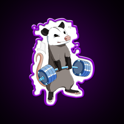 Funny Weight Lifting Fitness Gym Opossum Gym Fitness Led Neon Sign Rgb Color