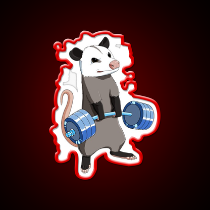 Funny Weight Lifting Fitness Gym Opossum Gym Fitness Led Neon Sign Rgb Color