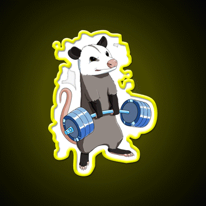 Funny Weight Lifting Fitness Gym Opossum Gym Fitness Led Neon Sign Rgb Color