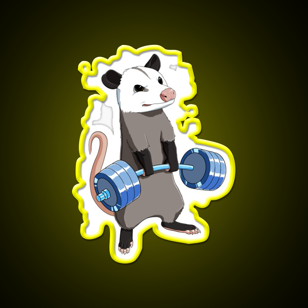Funny Weight Lifting Fitness Gym Opossum Gym Fitness Led Neon Sign Rgb Color