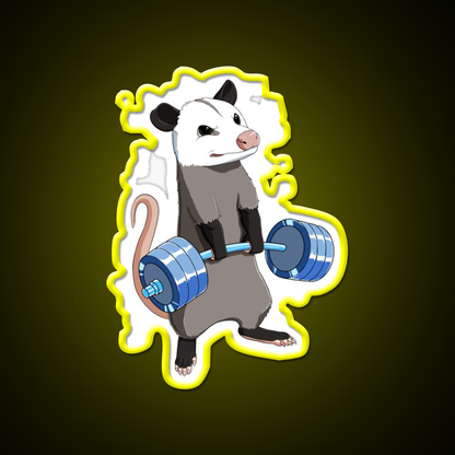 Funny Weight Lifting Fitness Gym Opossum Gym Fitness Led Neon Sign Rgb Color
