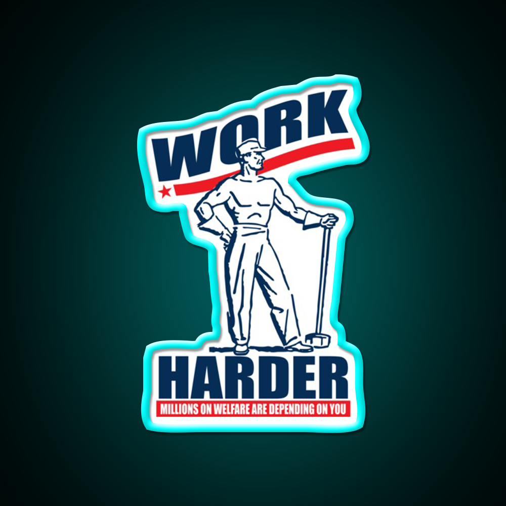 Funny Work Harder Beer Bar Decor Led Neon Sign Rgb Color - Size and dimension reference