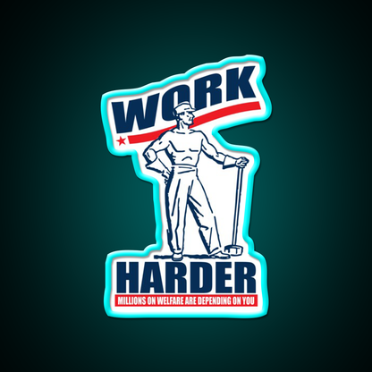 Funny Work Harder Beer Bar Decor Led Neon Sign Rgb Color - Size and dimension reference