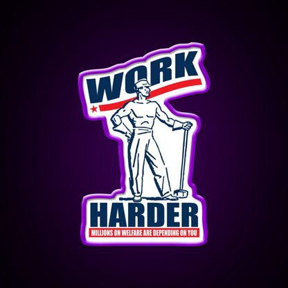 Funny Work Harder Beer Bar Decor Led Neon Sign Rgb Color - LED neon sign view 9