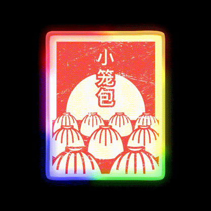Funny Xiaolongbao Chinese Food Dumpling Led Neon Sign Chinese Food Rgb Color