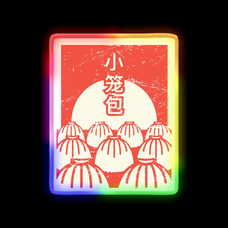 Funny Xiaolongbao Chinese Food Dumpling Led Neon Sign Chinese Food Rgb Color