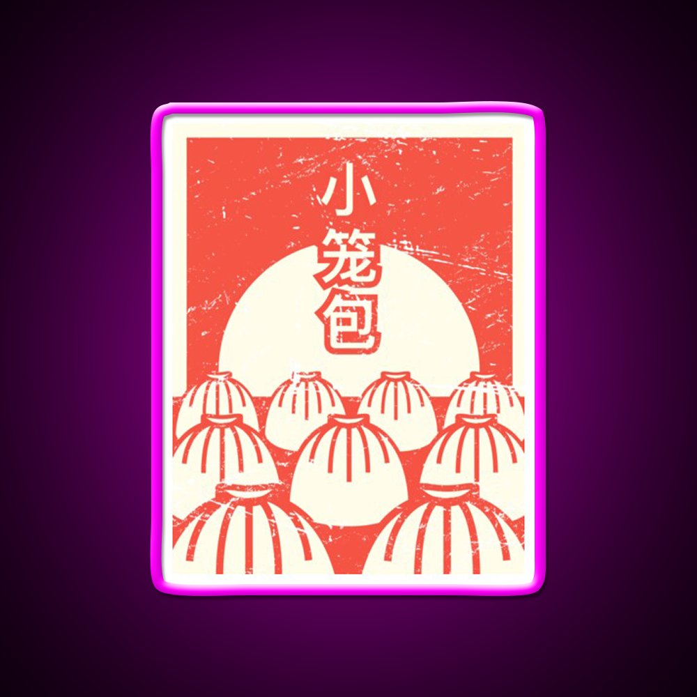 Funny Xiaolongbao Chinese Food Dumpling Led Neon Sign Chinese Food Rgb Color