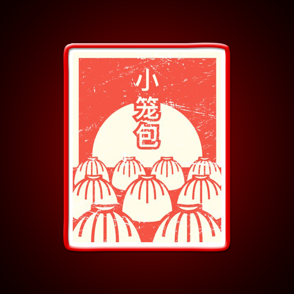 Funny Xiaolongbao Chinese Food Dumpling Led Neon Sign Chinese Food Rgb Color