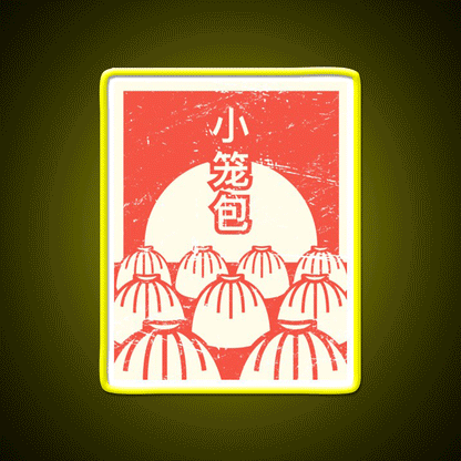 Funny Xiaolongbao Chinese Food Dumpling Led Neon Sign Chinese Food Rgb Color