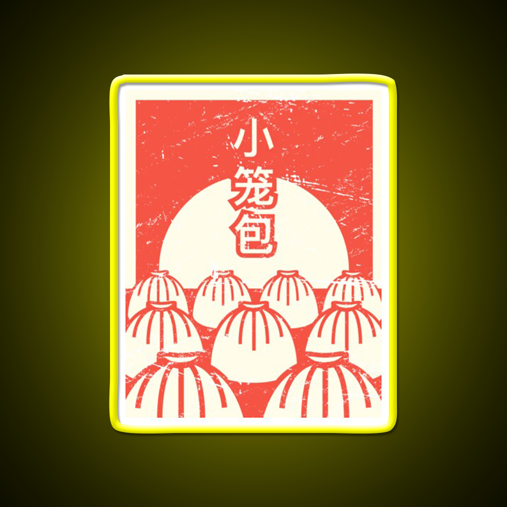 Funny Xiaolongbao Chinese Food Dumpling Led Neon Sign Chinese Food Rgb Color