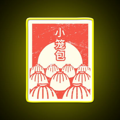 Funny Xiaolongbao Chinese Food Dumpling Led Neon Sign Chinese Food Rgb Color