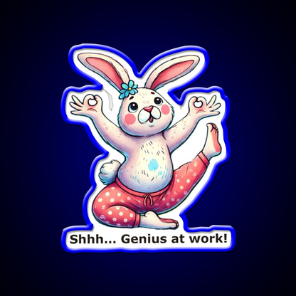Funny Yoga Bunny Poses Yoga Led Neon Sign For Wellness Space Rgb Color