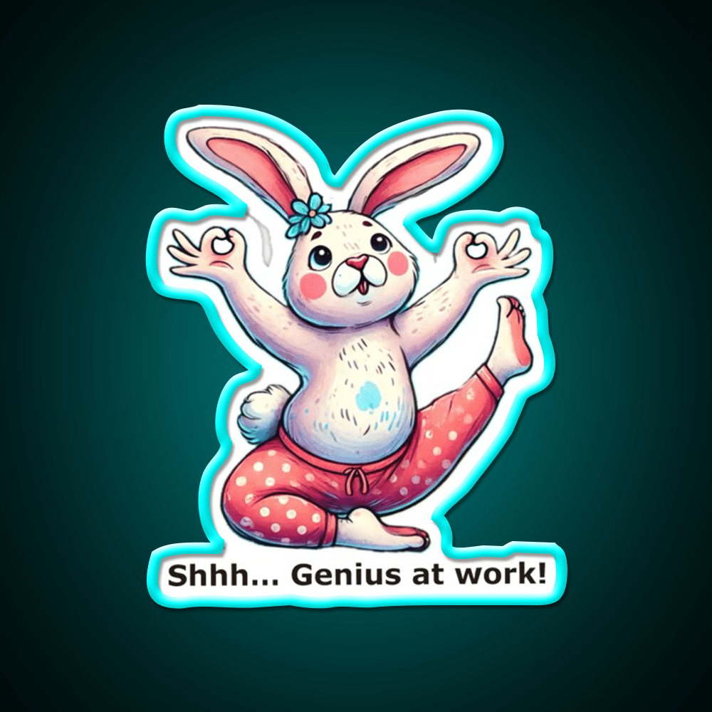 Funny Yoga Bunny Poses Yoga Led Neon Sign For Wellness Space Rgb Color - Shineneon
